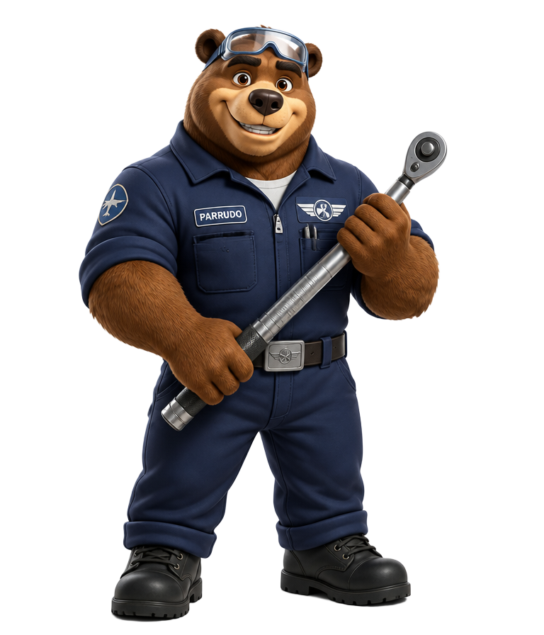 Parrudo, o urso mecânico da AeroMentor